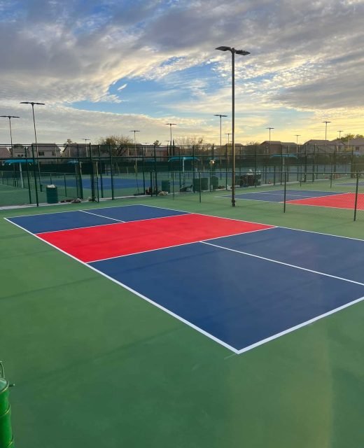 High-quality tennis court painting and resurfacing by Pelayos Elite Court Painting.