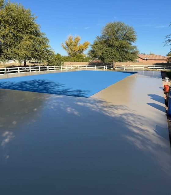 High-quality tennis court with fresh paint for optimal play and durability. Perfect for sports and recreation.